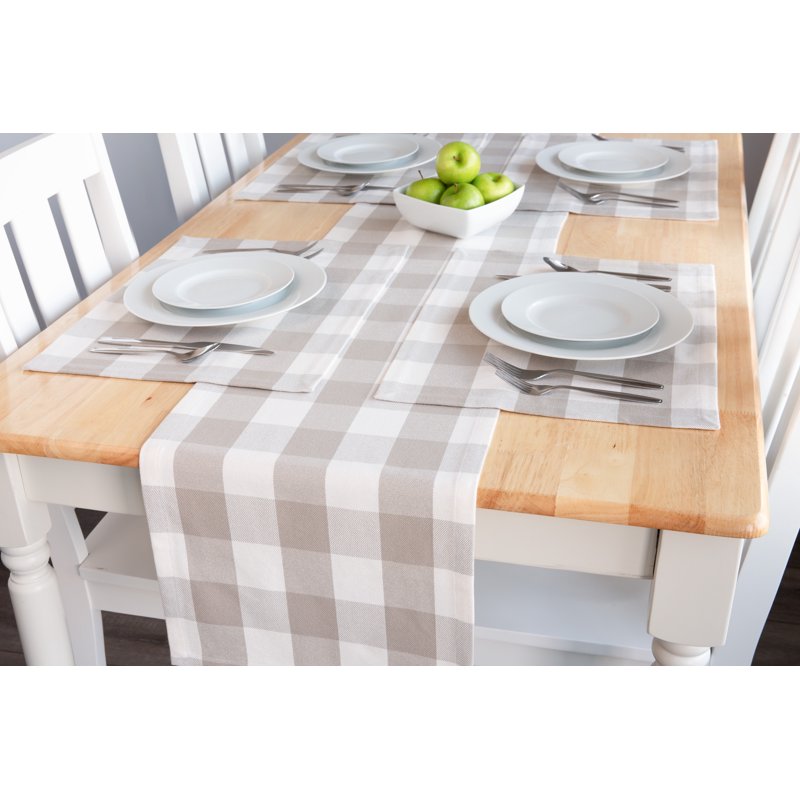 Beige Plaid Placemat - 14” x 19” for Stylish Dining