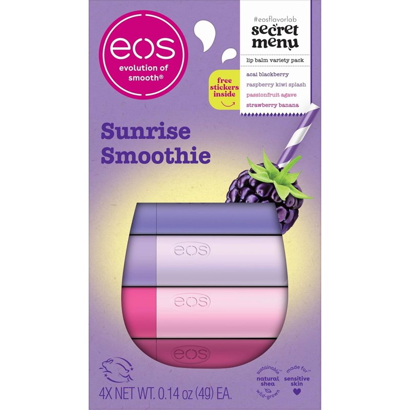 Flavor Lab Sunrise Smoothie Lip Balm Set - 4-Pack Moisturizing Shea Butter