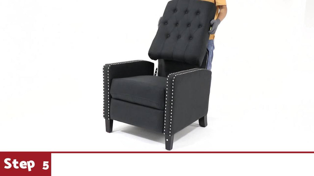 Standard Fabric Recliner with Tufted Design - Multiple Colors