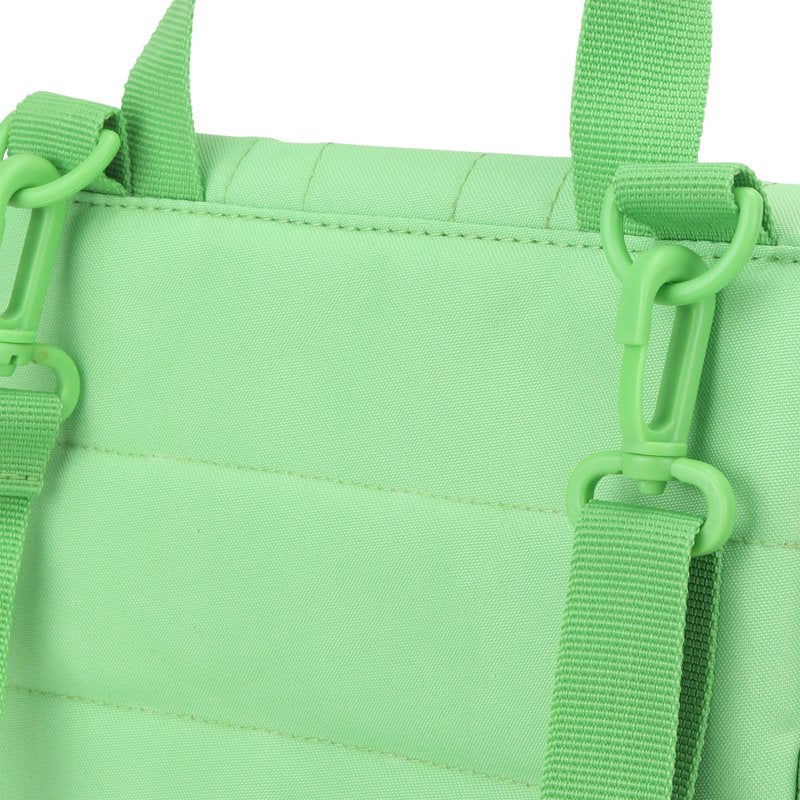 Insulated Kids Lunch Box Puffer Bag with Side Pocket - Green