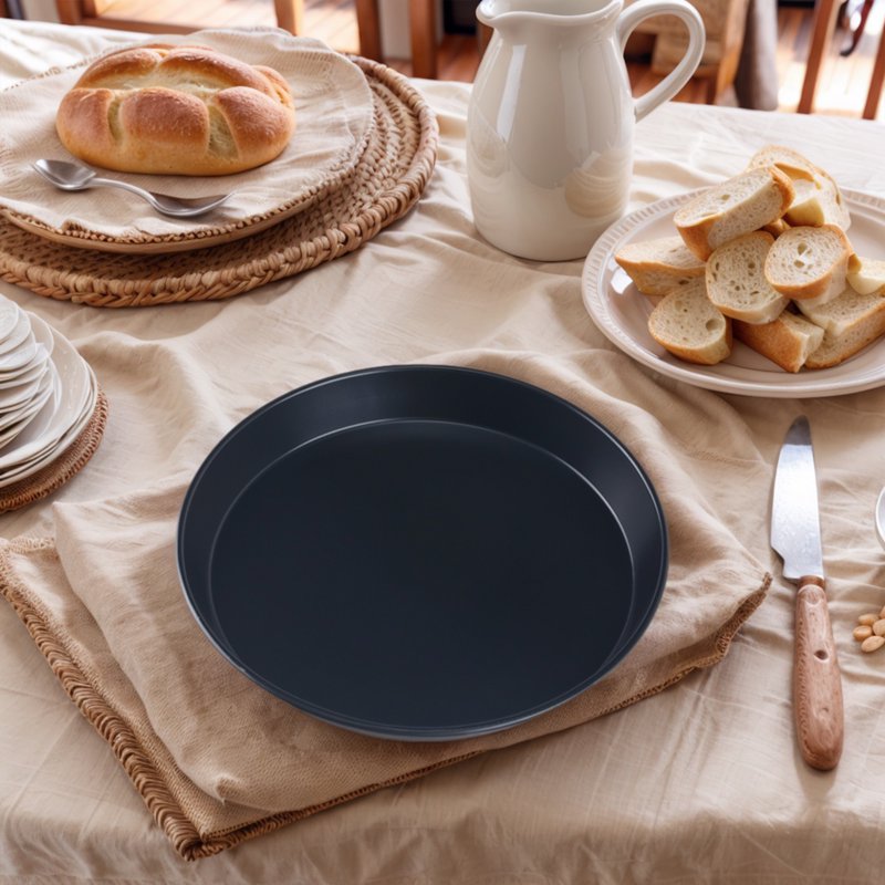 Round Cake Pans Set of 3 - 10.2 in Black Nonstick Baking Sheets