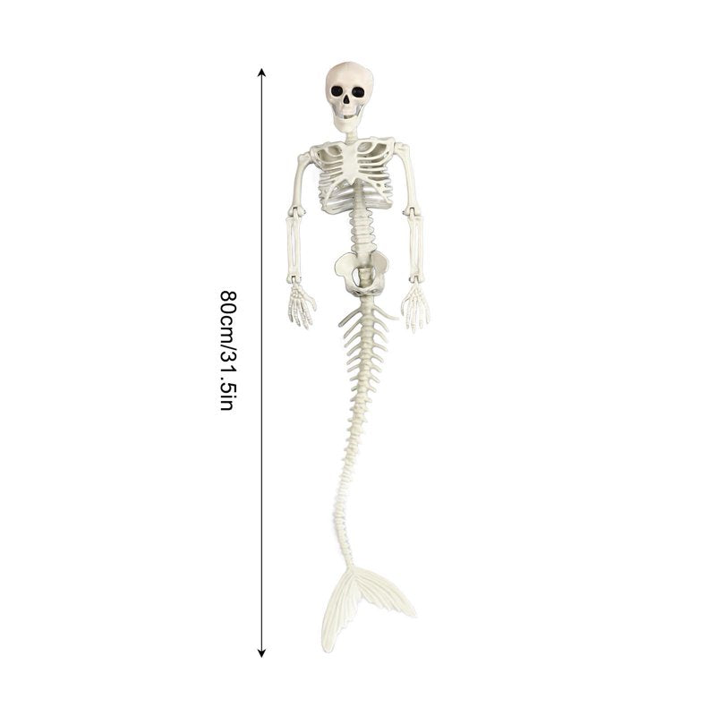 Life Size Skeleton Mermaid Halloween Outdoor Decoration with Movable Joints