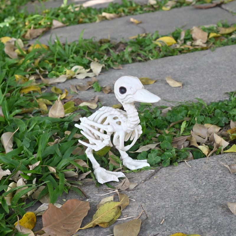 Halloween Skeleton Baby Duck Decoration - Whimsical Bone Line Halloween Decor