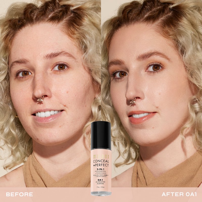 2-in-1 Foundation and Concealer - Full Coverage Matte Liquid Makeup