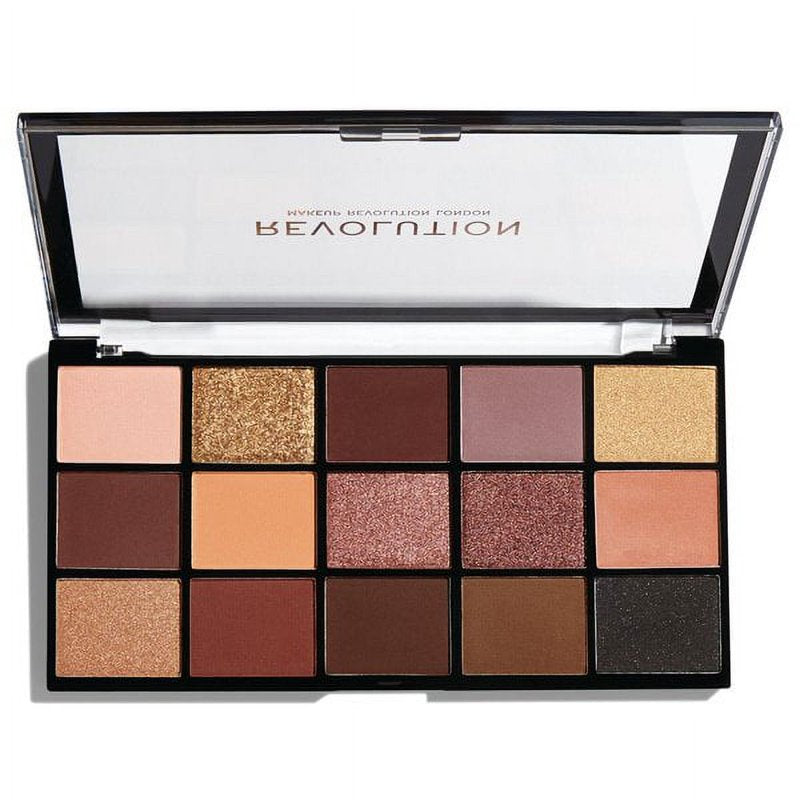 15-Shade Eyeshadow Palette - Highly Pigmented Nude & Metallic Tones