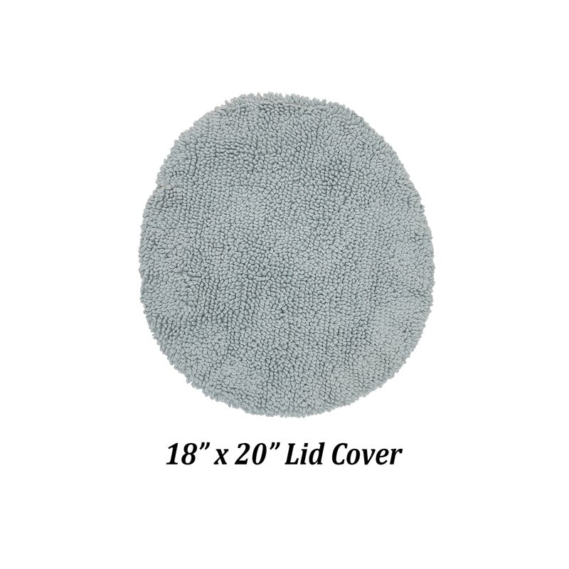 Better Trends Blue Cotton Toilet Lid Cover 18x20 Inch Non-Slip Bathroom Decor