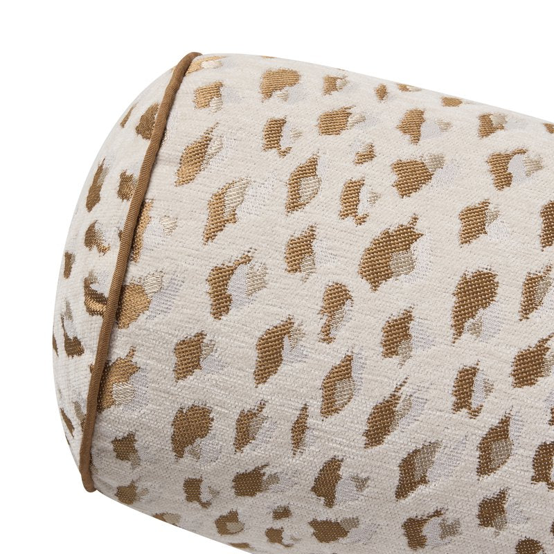 8x20 Inch Tan Woven Leopard Bolster Decorative Pillow - Home Decor Collection