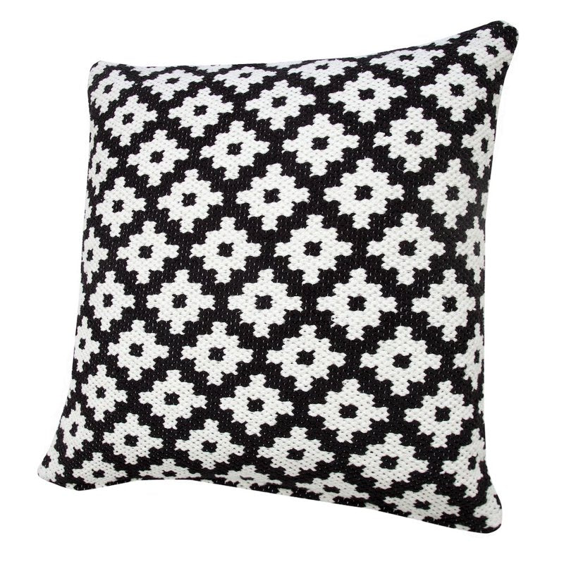 20x20 Inch Black and White Cotton Blend Pillow Cover - Ox Bay Design