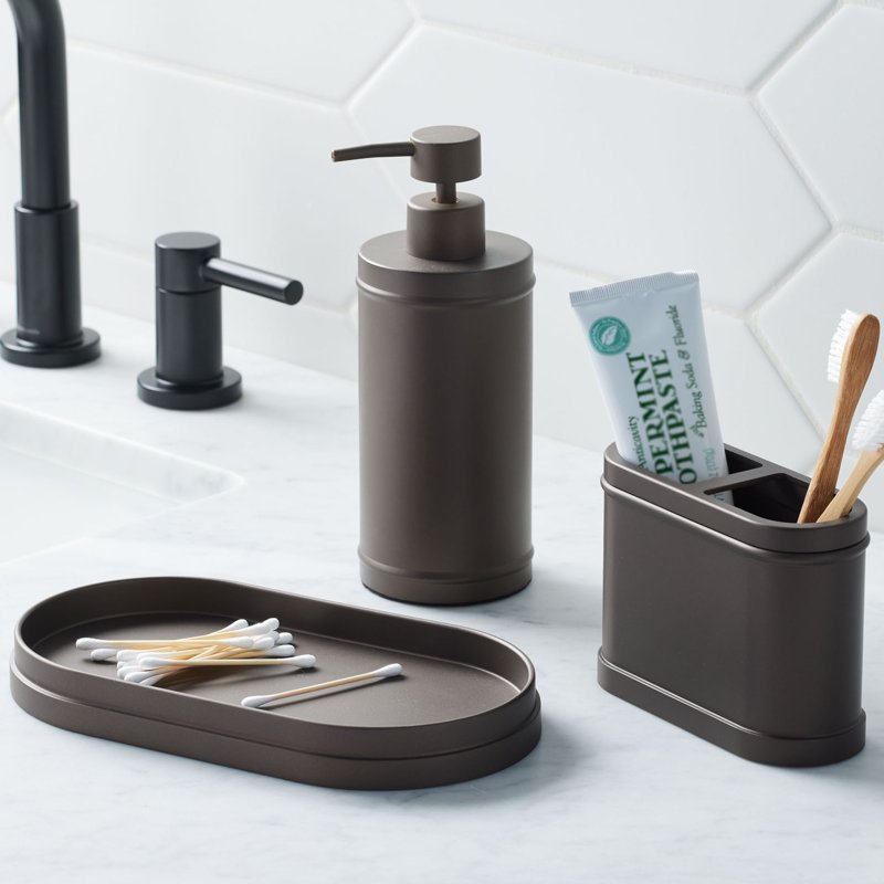 3 Pack Bronze Metal Accessory Tray for Home Organization