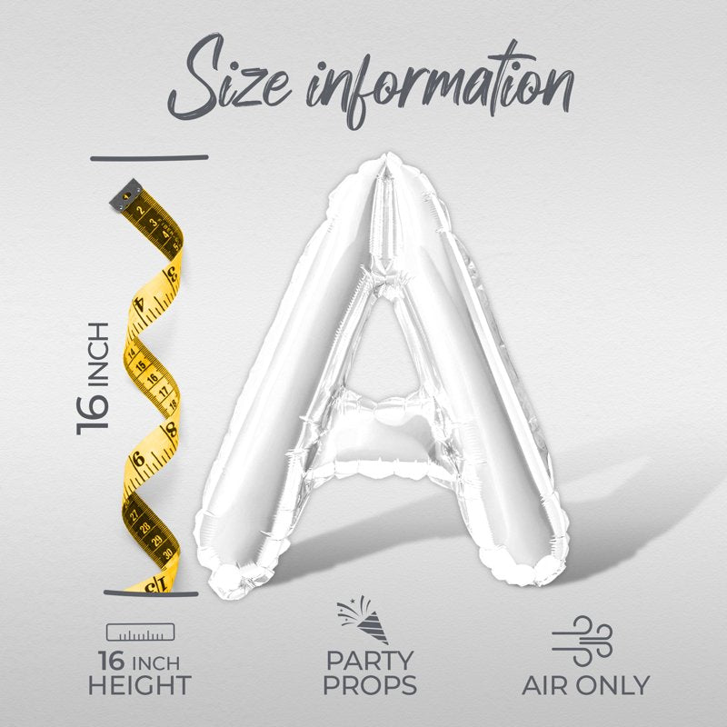 Letter Balloons - STOP IN FOR A SPELL 16 Inch Alphabet Foil Balloon - White