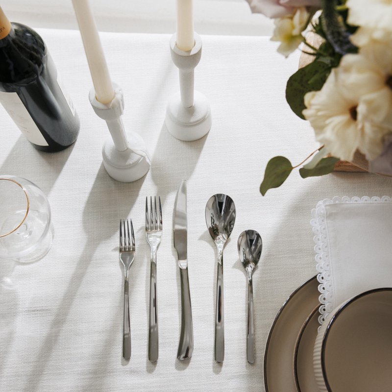 40-Piece Mirror Finish Stainless Steel Flatware Set - Service for 8