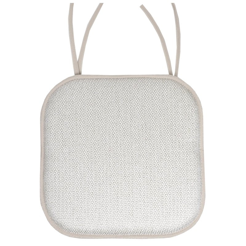 16" x 16" Silver and White Solid Print Chair Pads - 4 Pack