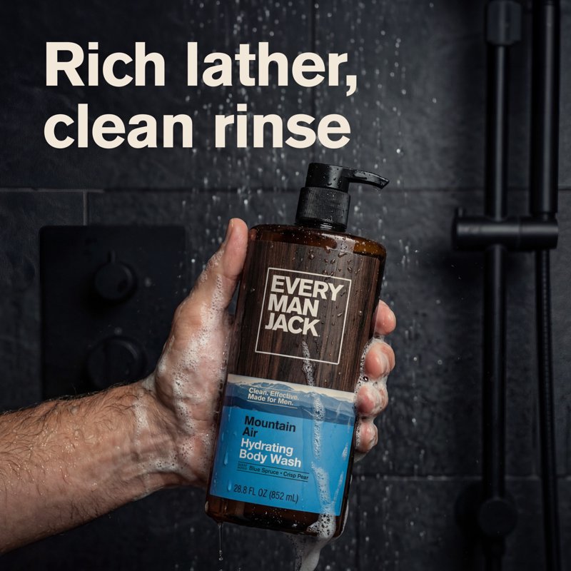Hydrating Body Wash for Men - Naturally Derived, 28.8 fl. oz