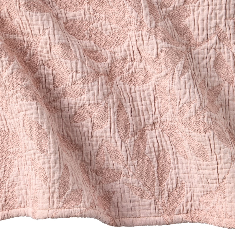 Antique Blush Botanical Double Cloth Cotton Quilt - Full/Queen, Violet Gem Design