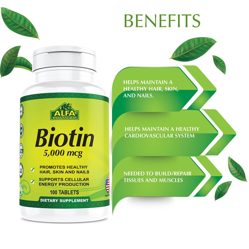 Biotin 5000 Mcg Supplement with Collagen & Vitamin C