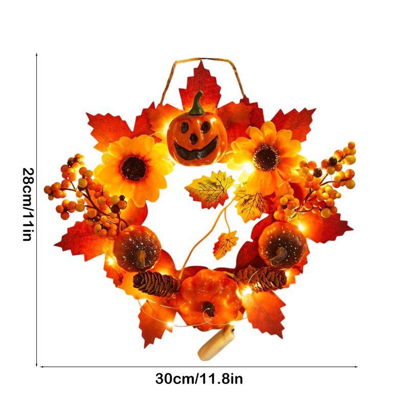 Halloween Wreath Ghost Festival Decoration - Fall Wreath for Outdoor & Indoor, Variation A