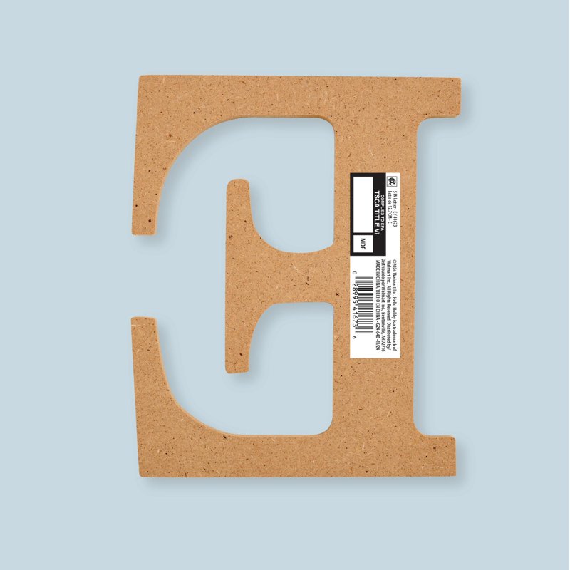 Unfinished Wood MDF Letter E - 5 Inch Craft Letter for DIY Projects
