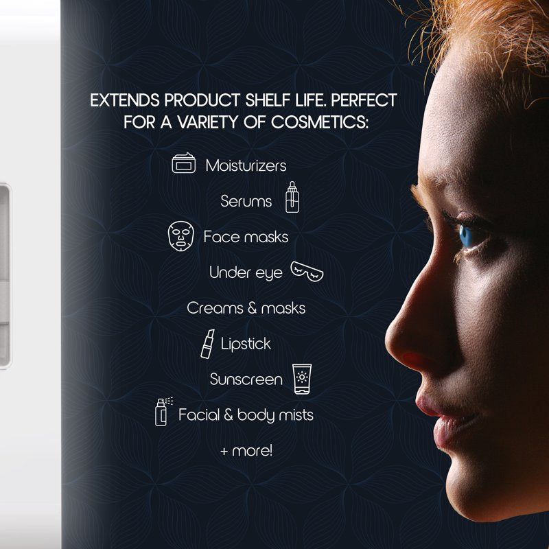 Mini Cooler with Mirror & LED Light - 4L Compact Fridge - White
