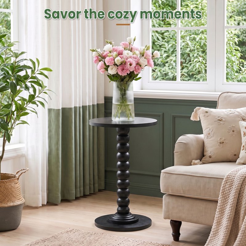 Elegant Round Accent Side Table - Versatile Plant Stand
