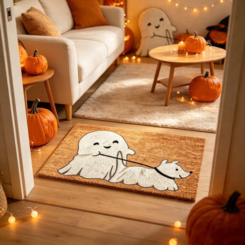 Halloween Doormat 31.5x19.7in Ghost Walking Dog Fall Decor – Variation of THIS Listing