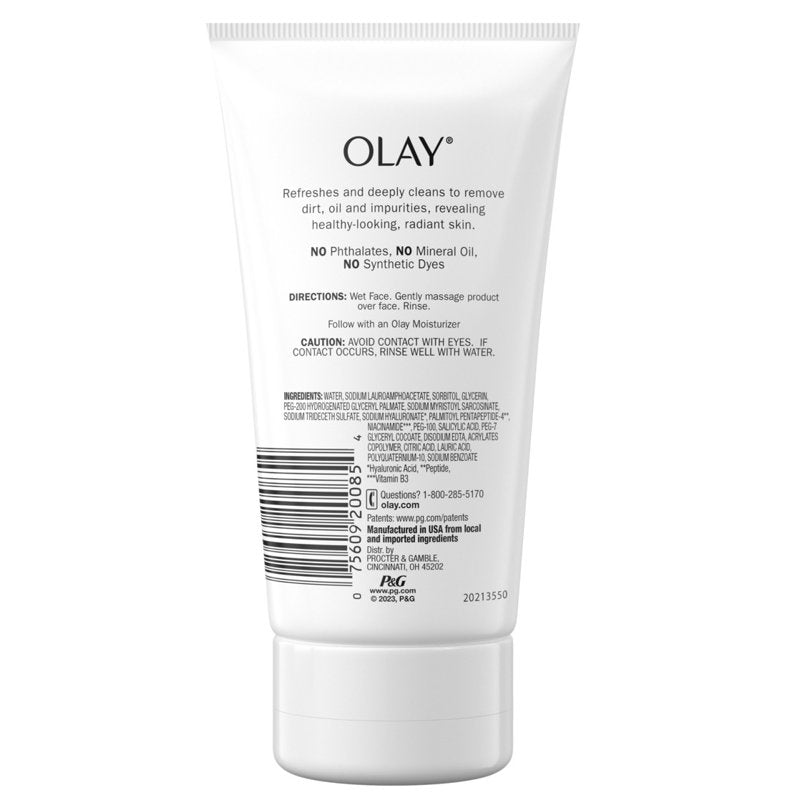 Hyaluronic + Peptide 24 Revitalizing Gel Face Wash, Fragrance-Free, 5 oz