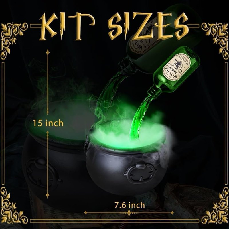 Indoor Halloween Decor Set with Floating Potion Cauldron & Mist Maker