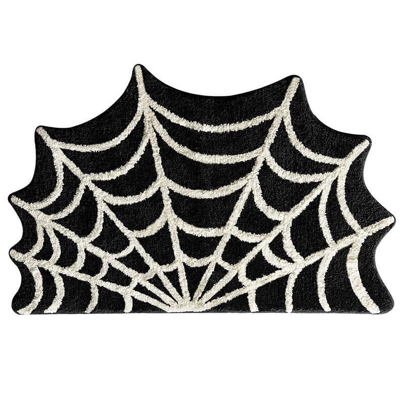 Halloween Spider Web Doormat 40x60cm Non-Slip Entrance Rug with Gothic Pattern