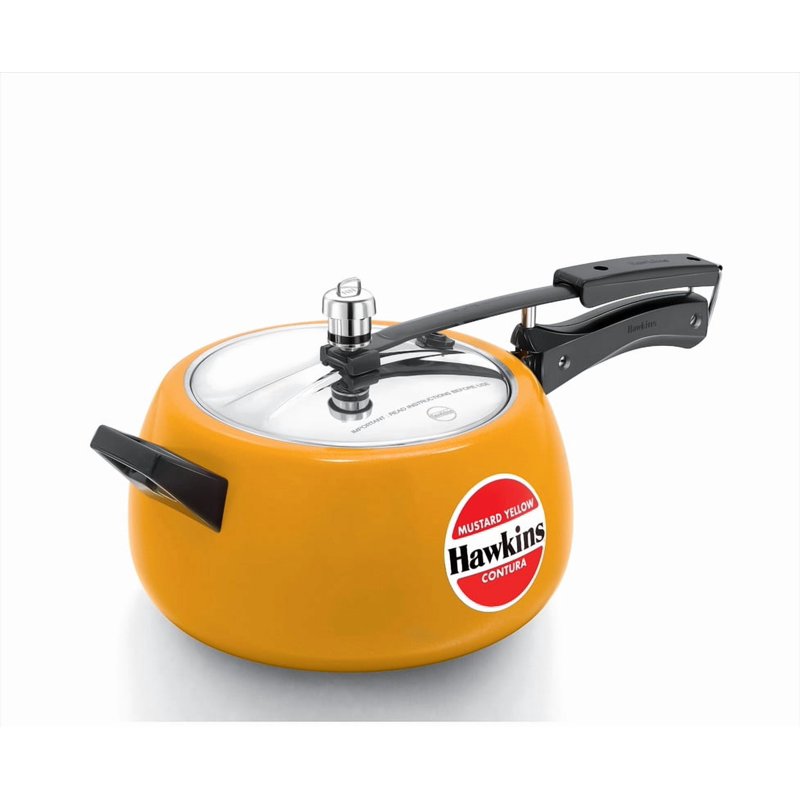 Ceramic Coated Contura Pressure Cooker, 5.3 Qt - Mustard Yellow