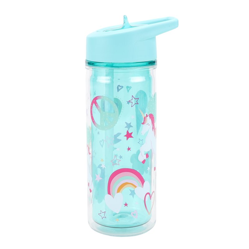 14 oz Double Wall Insulated Unicorn Water Bottle - 2 Pack, Blue