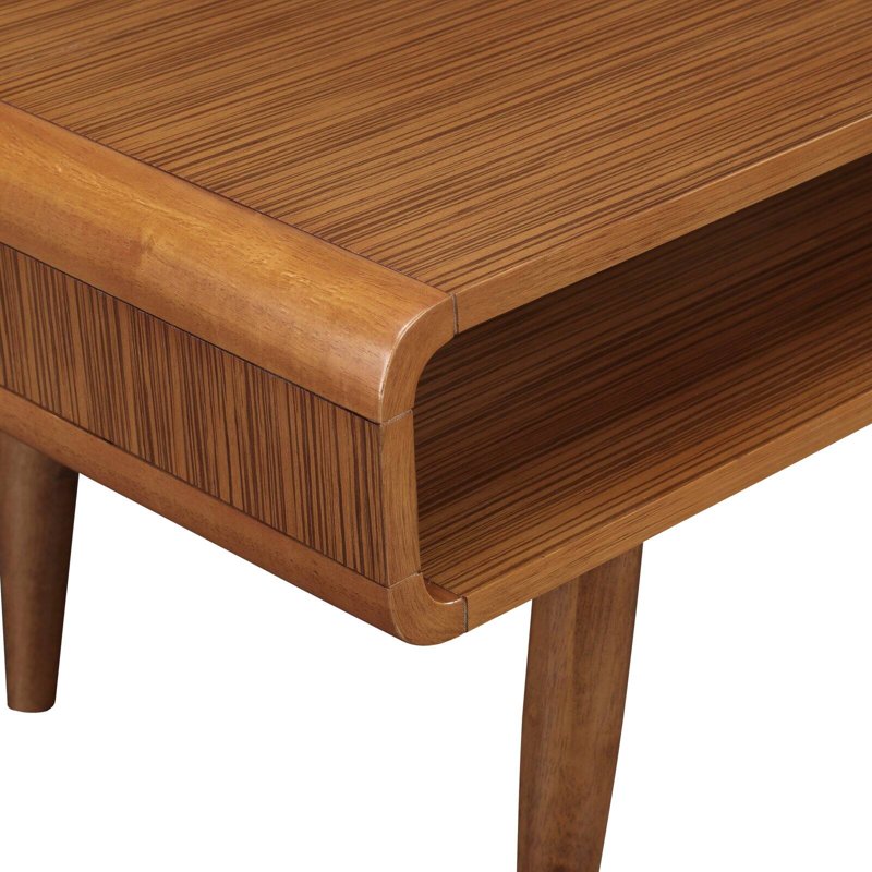 Rectangular Coffee Table - Solid Rubberwood with Rich Walnut Finish
