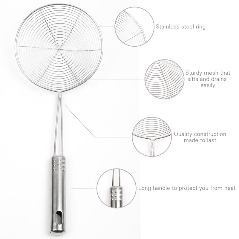 Stainless Steel Mesh Strainer Ladle Colander - 6"