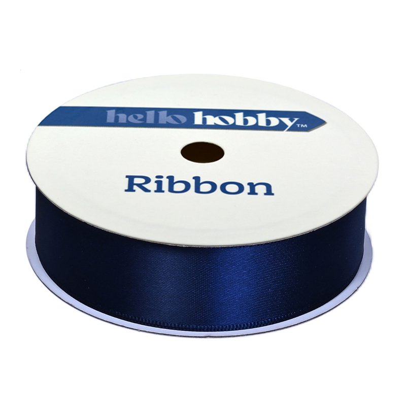 Navy Satin Ribbon 7/8 Inch Wide, 6 Yards for Crafts & Gift Wrapping