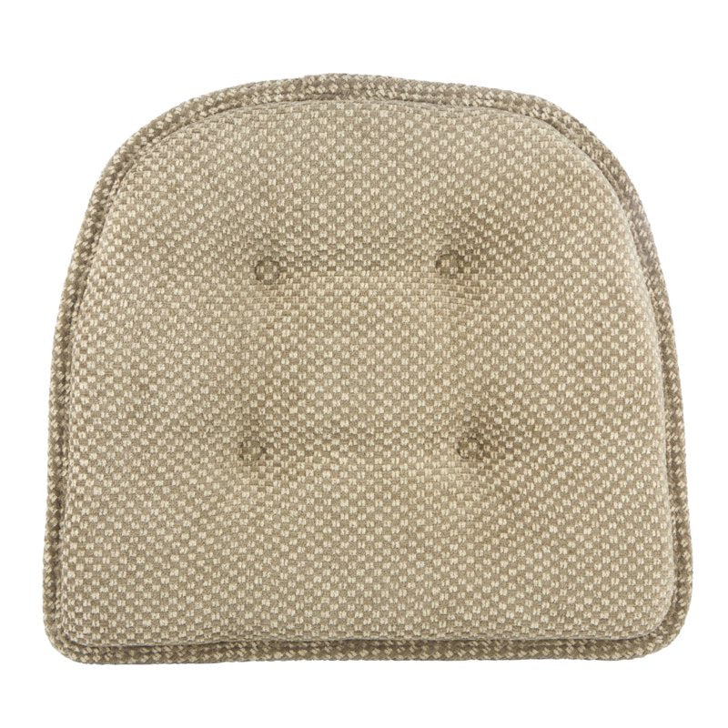 Non-Slip Rembrandt Tufted Chair Cushions - Set of 4, Tan