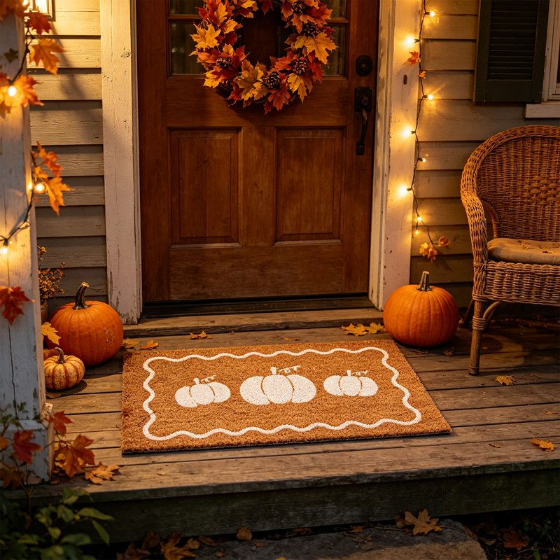 Welcome Coir Door Mat Indoor Outdoor Entrance I Small 16x24 Inch - Variation I