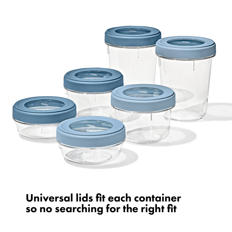 5-Oz Leakproof Deli Snack Containers - 3-Pack, Ocean Blue