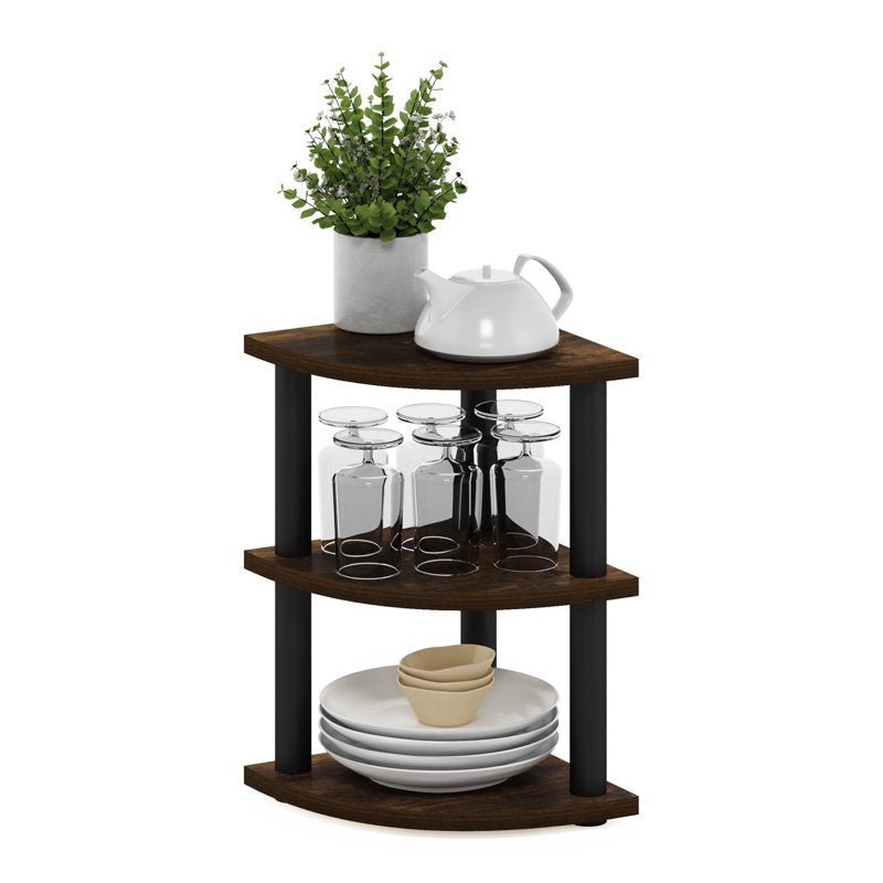 Brown Corner Countertop Organizer Shelf - 3-Tier Triangular Storage
