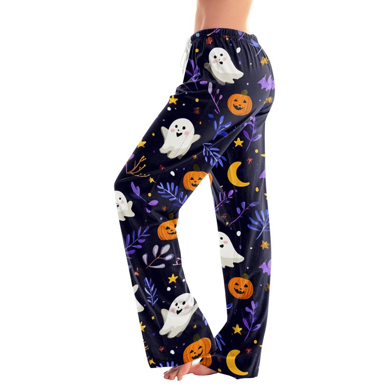 Purple Halloween Pajama Bottoms Women’s Cozy Lounge Pants XL