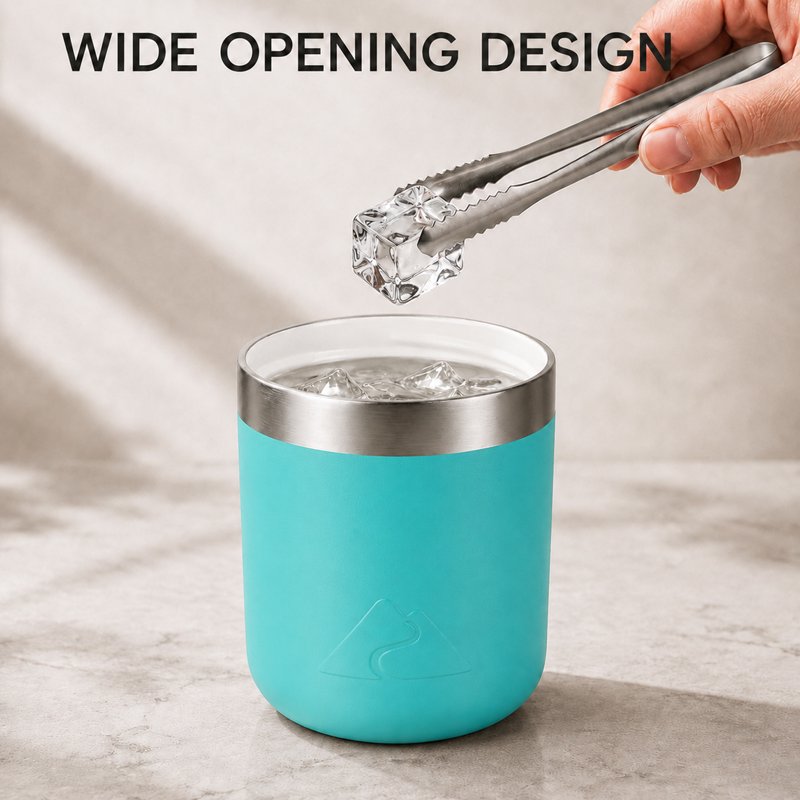 10oz Ceramic Lined Stainless Steel Lowball Tumbler - Teal