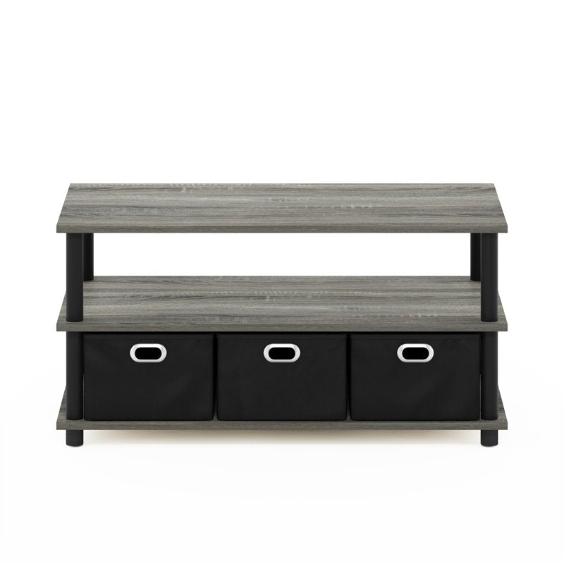 Coffee Table with Bin Drawers - French Oak Grey/Black