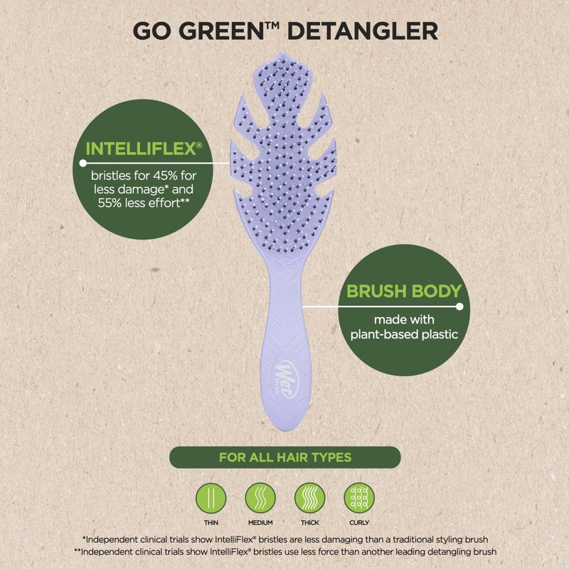 Eco-Friendly Detangling Hair Brush with IntelliFlex Bristles - Purple