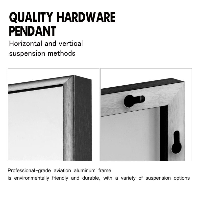 47-Inch Full Length Floor Mirror with Black Aluminum Frame & Bracket