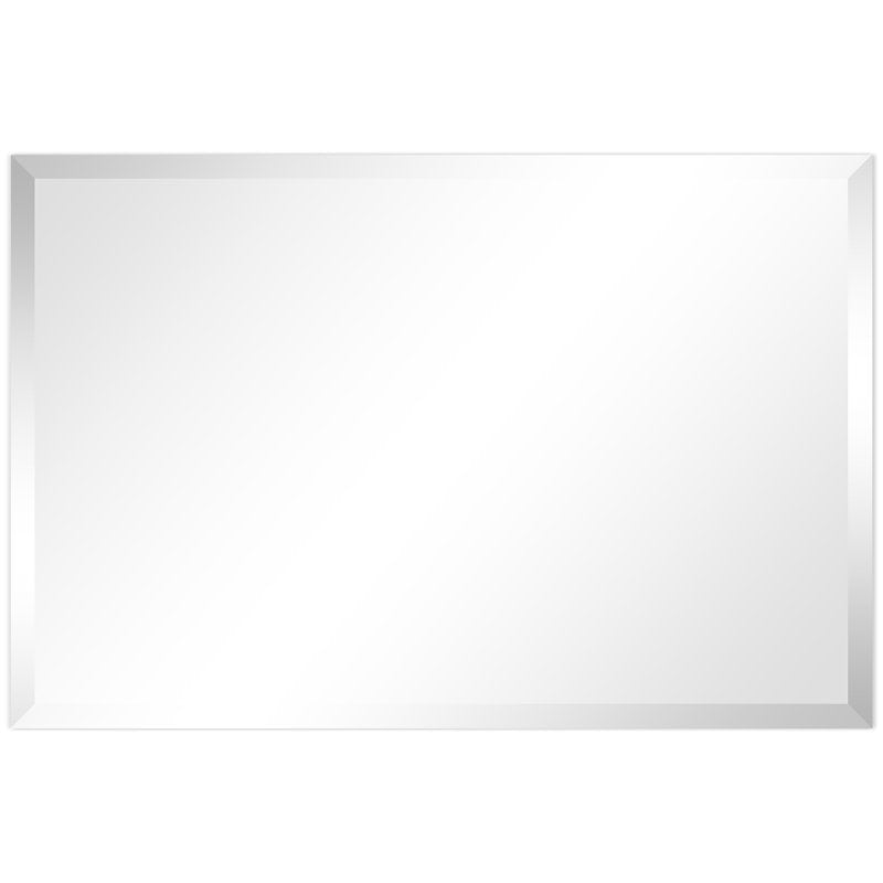 24x36 Inch Frameless Beveled Prism Wall Mirror - Clear Glass, Vertical or Horizontal Mount