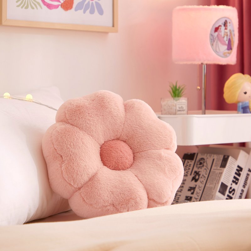 Pink Floral Nursery Pillow - 12x12 Children's Decorative Cushion