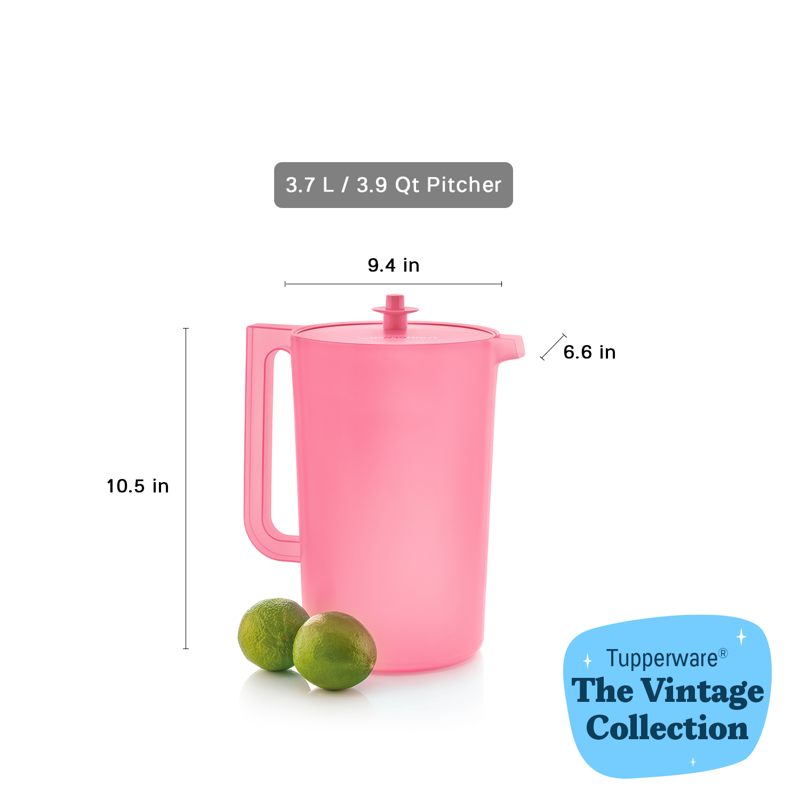 Heritage 1 Gallon Plastic Pitcher with Lid - Pink