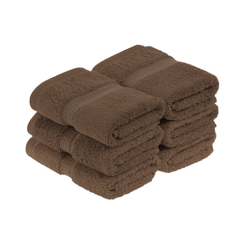 Egyptian Cotton Face Towel Set of 6 - Heavyweight 800 GSM Plush & Absorbent