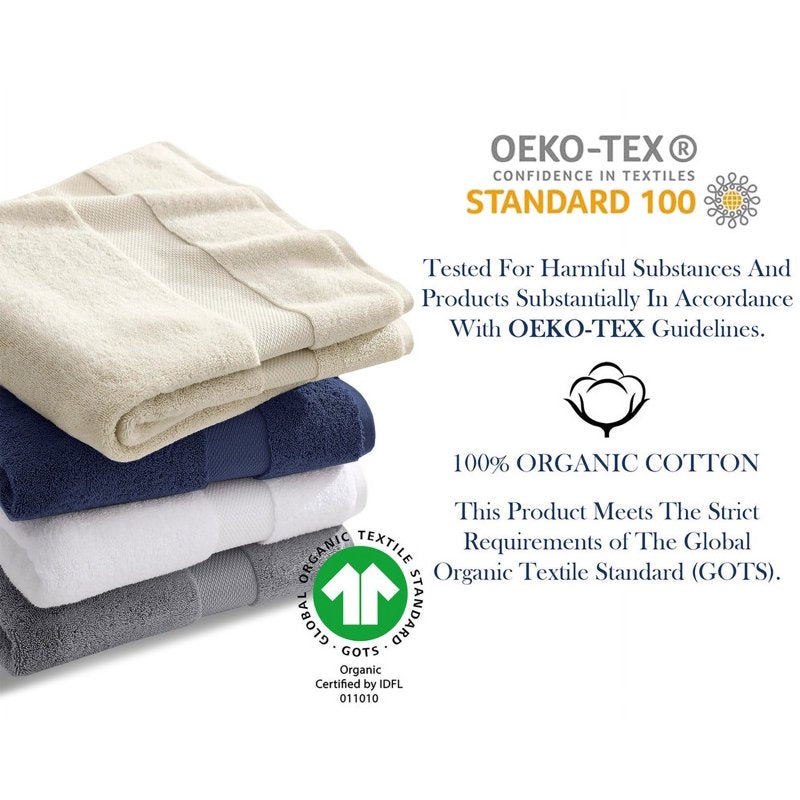 White 20-Piece Organic Cotton Towel Set - Plush, Quick Dry, Eco-Friendly