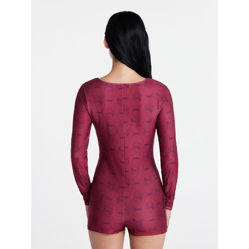 Peanuts Snoopy Gothic Women's Sleep Romper - Red M Variation
