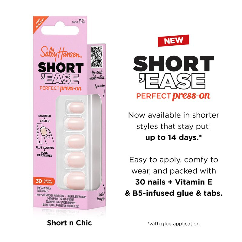 Short Press-On Nails, Easy Application, Non-Damaging Glue