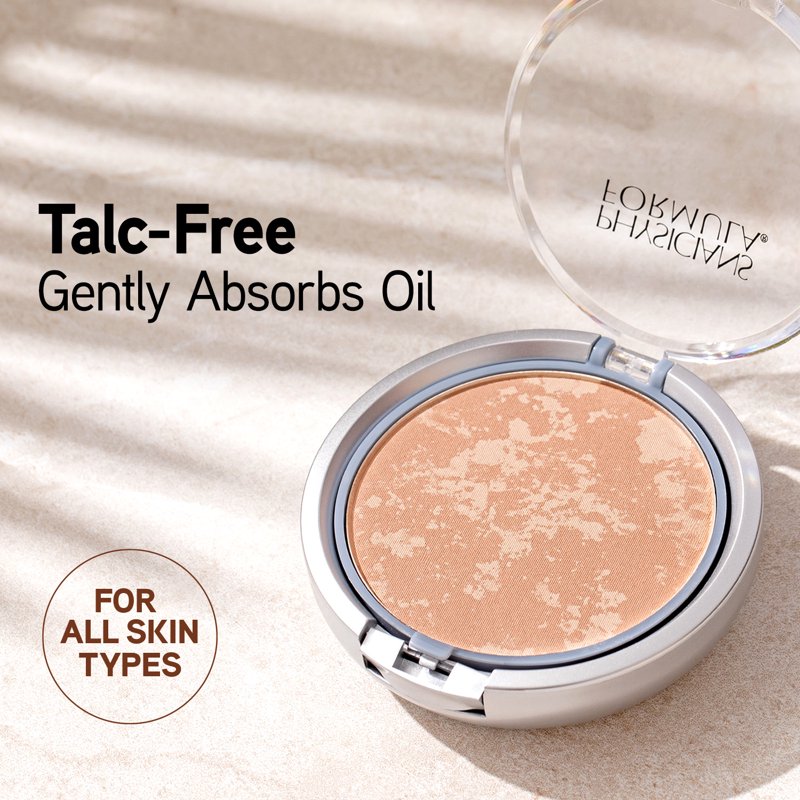 Talc-Free Mineral Face Powder for Sensitive Skin with Mirror and Brush