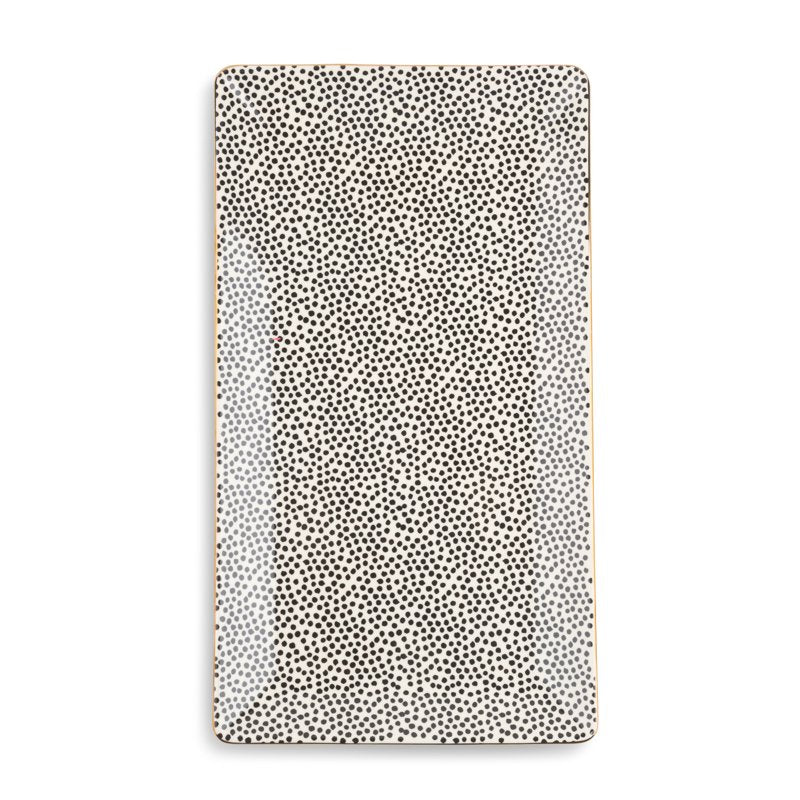 Stoneware Rectangular Serve Platter - 4 Pack, Dot